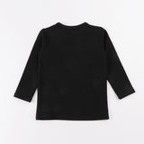 Top kds t-shirt long sleeves elegant outfit winter ribbed contrast pocket boy girls clothes autumn and winter children t-shirt