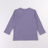 Top kds t-shirt long sleeves elegant outfit winter ribbed contrast pocket boy girls clothes autumn and winter children t-shirt