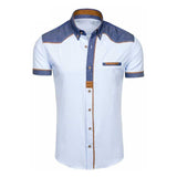 ZOGAA Men's Shirts Fashion Denim Short Sleeve Formal Shirts Man Casual Summer Clothing Tops Slim Cotton Plus Size Male Shirts