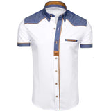 ZOGAA Men's Shirts Fashion Denim Short Sleeve Formal Shirts Man Casual Summer Clothing Tops Slim Cotton Plus Size Male Shirts