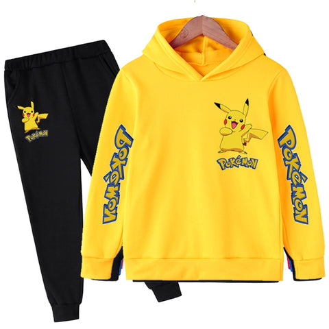 Hot sale! 2021 Pokemon New style Children clothing sets Baby boys girls Hoodies+Longs pants sports suit kids clothes 4-14Years