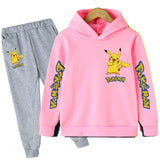 Hot sale! 2021 Pokemon New style Children clothing sets Baby boys girls Hoodies+Longs pants sports suit kids clothes 4-14Years