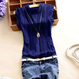 2020 Summer Style Vogue Women Ruffle Sleeve Neck Slim Fitted Shirts Casual Office Lady White Blouse Tops