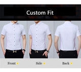 High Quality Non-ironing Men Dress Shirt Short Sleeve New Solid Male Clothing Fit Business Shirts White Blue Navy Black Red