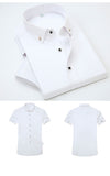 High Quality Non-ironing Men Dress Shirt Short Sleeve New Solid Male Clothing Fit Business Shirts White Blue Navy Black Red