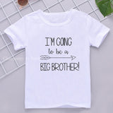 Children Boys Short Sleeve T Shirt Crown Only Child Big Brother Tee Tops Clothes White Casual Kids Tshirt