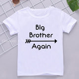 Children Boys Short Sleeve T Shirt Crown Only Child Big Brother Tee Tops Clothes White Casual Kids Tshirt