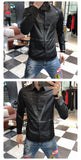 Hot Sale Rhinestone Letter Shirts Men Long Sleeve Business Casual Dress Shirt Slim Streetwear Social Nightclub Chemise Homme