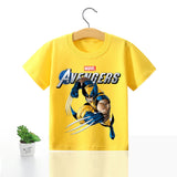 Avengers Marvel Children T-shirt Iron Man Short Sleeve Boys Kids 100%cotton Printing Spider Man Clothes Top Tee Birthday Gift