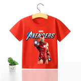Avengers Marvel Children T-shirt Iron Man Short Sleeve Boys Kids 100%cotton Printing Spider Man Clothes Top Tee Birthday Gift