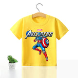 Avengers Marvel Children T-shirt Iron Man Short Sleeve Boys Kids 100%cotton Printing Spider Man Clothes Top Tee Birthday Gift