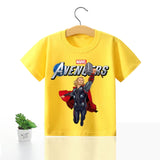 Avengers Marvel Children T-shirt Iron Man Short Sleeve Boys Kids 100%cotton Printing Spider Man Clothes Top Tee Birthday Gift
