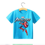Avengers Marvel Children T-shirt Iron Man Short Sleeve Boys Kids 100%cotton Printing Spider Man Clothes Top Tee Birthday Gift
