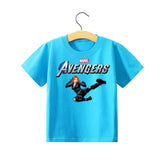 Avengers Marvel Children T-shirt Iron Man Short Sleeve Boys Kids 100%cotton Printing Spider Man Clothes Top Tee Birthday Gift