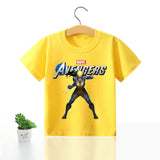 Avengers Marvel Children T-shirt Iron Man Short Sleeve Boys Kids 100%cotton Printing Spider Man Clothes Top Tee Birthday Gift