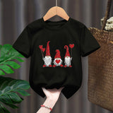 Funny Penguin Graphic Girls Casual Tops Tee Kids Black Tshirts Boys Merry Christmas New Fashion Short Sleeve Children T-shirt