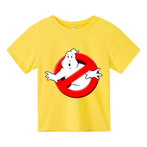 Boys Funny Ghostbusters Game Cotton Print T Shirt Cartoon Short Sleeve Children T-shirts Summer Kid Girl Tops Baby Clothes 3-14y