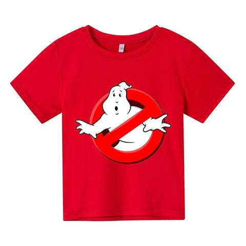 Boys Funny Ghostbusters Game Cotton Print T Shirt Cartoon Short Sleeve Children T-shirts Summer Kid Girl Tops Baby Clothes 3-14y