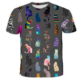 New 2021 Kids T-Shirts 3D Printed Cat Cute Tee Animal Short Sleeve Summer Tops Children Clothes Boys/Girls Lovely Child Shirt