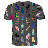 New 2021 Kids T-Shirts 3D Printed Cat Cute Tee Animal Short Sleeve Summer Tops Children Clothes Boys/Girls Lovely Child Shirt