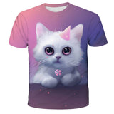 New 2021 Kids T-Shirts 3D Printed Cat Cute Tee Animal Short Sleeve Summer Tops Children Clothes Boys/Girls Lovely Child Shirt