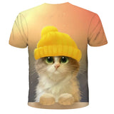 New 2021 Kids T-Shirts 3D Printed Cat Cute Tee Animal Short Sleeve Summer Tops Children Clothes Boys/Girls Lovely Child Shirt