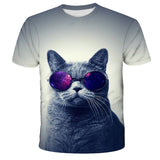 New 2021 Kids T-Shirts 3D Printed Cat Cute Tee Animal Short Sleeve Summer Tops Children Clothes Boys/Girls Lovely Child Shirt