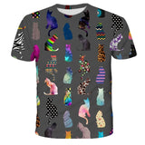 New 2021 Kids T-Shirts 3D Printed Cat Cute Tee Animal Short Sleeve Summer Tops Children Clothes Boys/Girls Lovely Child Shirt