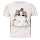 New 2021 Kids T-Shirts 3D Printed Cat Cute Tee Animal Short Sleeve Summer Tops Children Clothes Boys/Girls Lovely Child Shirt
