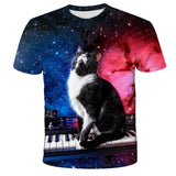 New 2021 Kids T-Shirts 3D Printed Cat Cute Tee Animal Short Sleeve Summer Tops Children Clothes Boys/Girls Lovely Child Shirt
