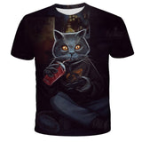 New 2021 Kids T-Shirts 3D Printed Cat Cute Tee Animal Short Sleeve Summer Tops Children Clothes Boys/Girls Lovely Child Shirt