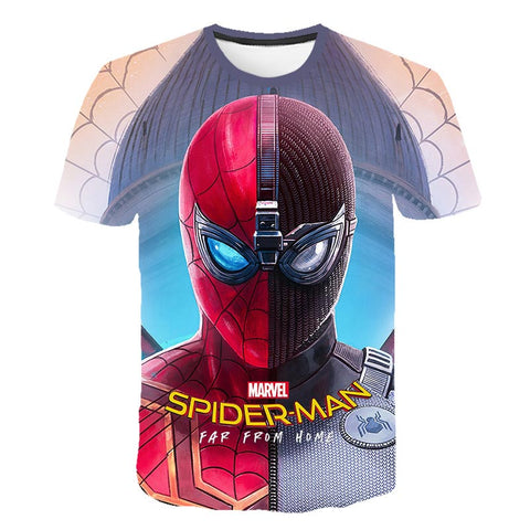 4-14 Years Kids Cartoon Print Baby Boys Spider-mαn T Shirt for Summer Boys 3D T-Shirts Short Sleeves Kids Clothes Toddler Tops