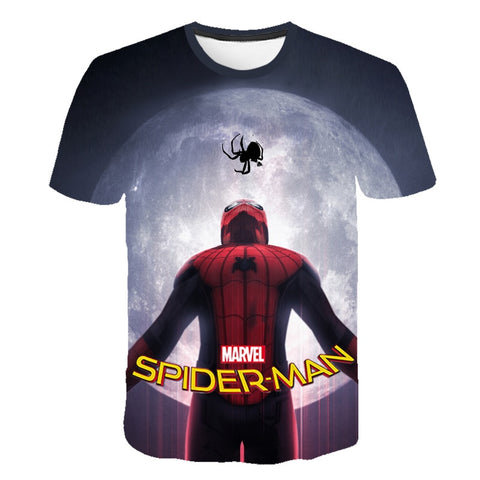 4-14 Years Kids Cartoon Print Baby Boys Spider-mαn T Shirt for Summer Boys 3D T-Shirts Short Sleeves Kids Clothes Toddler Tops