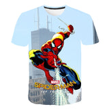 4-14 Years Kids Cartoon Print Baby Boys Spider-mαn T Shirt for Summer Boys 3D T-Shirts Short Sleeves Kids Clothes Toddler Tops