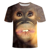 T-shirts 3D Boy Girl Clothes 2021 Summer Printed Animal Monkey T-shirt Short Sleeve Funny Design Casual Top teenagers Kids Tees