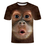 T-shirts 3D Boy Girl Clothes 2021 Summer Printed Animal Monkey T-shirt Short Sleeve Funny Design Casual Top teenagers Kids Tees