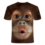 T-shirts 3D Boy Girl Clothes 2021 Summer Printed Animal Monkey T-shirt Short Sleeve Funny Design Casual Top teenagers Kids Tees