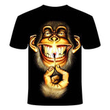 T-shirts 3D Boy Girl Clothes 2021 Summer Printed Animal Monkey T-shirt Short Sleeve Funny Design Casual Top teenagers Kids Tees