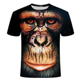 T-shirts 3D Boy Girl Clothes 2021 Summer Printed Animal Monkey T-shirt Short Sleeve Funny Design Casual Top teenagers Kids Tees
