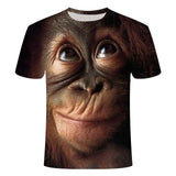 T-shirts 3D Boy Girl Clothes 2021 Summer Printed Animal Monkey T-shirt Short Sleeve Funny Design Casual Top teenagers Kids Tees