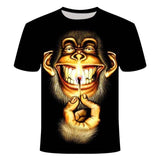T-shirts 3D Boy Girl Clothes 2021 Summer Printed Animal Monkey T-shirt Short Sleeve Funny Design Casual Top teenagers Kids Tees