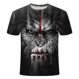 T-shirts 3D Boy Girl Clothes 2021 Summer Printed Animal Monkey T-shirt Short Sleeve Funny Design Casual Top teenagers Kids Tees
