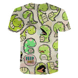3D Cartoon Dinosaur Kids T-Shirt Cute Dinosaur Boys Girls Tops 3D kPrinted Cartoon Tee Summer Short Sleeve Children Cloth 4-14T