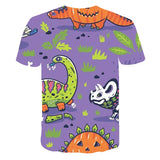 3D Cartoon Dinosaur Kids T-Shirt Cute Dinosaur Boys Girls Tops 3D kPrinted Cartoon Tee Summer Short Sleeve Children Cloth 4-14T