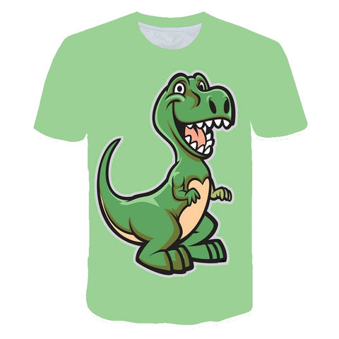 3D Cartoon Dinosaur Kids T-Shirt Cute Dinosaur Boys Girls Tops 3D kPrinted Cartoon Tee Summer Short Sleeve Children Cloth 4-14T