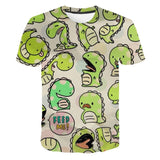 3D Cartoon Dinosaur Kids T-Shirt Cute Dinosaur Boys Girls Tops 3D kPrinted Cartoon Tee Summer Short Sleeve Children Cloth 4-14T