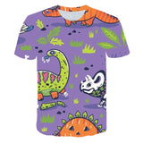 3D Cartoon Dinosaur Kids T-Shirt Cute Dinosaur Boys Girls Tops 3D kPrinted Cartoon Tee Summer Short Sleeve Children Cloth 4-14T