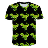 3D Cartoon Dinosaur Kids T-Shirt Cute Dinosaur Boys Girls Tops 3D kPrinted Cartoon Tee Summer Short Sleeve Children Cloth 4-14T