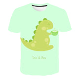 3D Cartoon Dinosaur Kids T-Shirt Cute Dinosaur Boys Girls Tops 3D kPrinted Cartoon Tee Summer Short Sleeve Children Cloth 4-14T