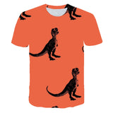 3D Cartoon Dinosaur Kids T-Shirt Cute Dinosaur Boys Girls Tops 3D kPrinted Cartoon Tee Summer Short Sleeve Children Cloth 4-14T